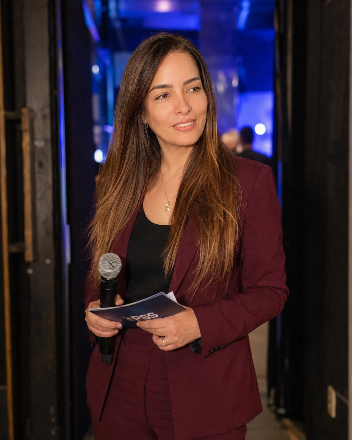 Carla Catarina nos bastidores de um evento