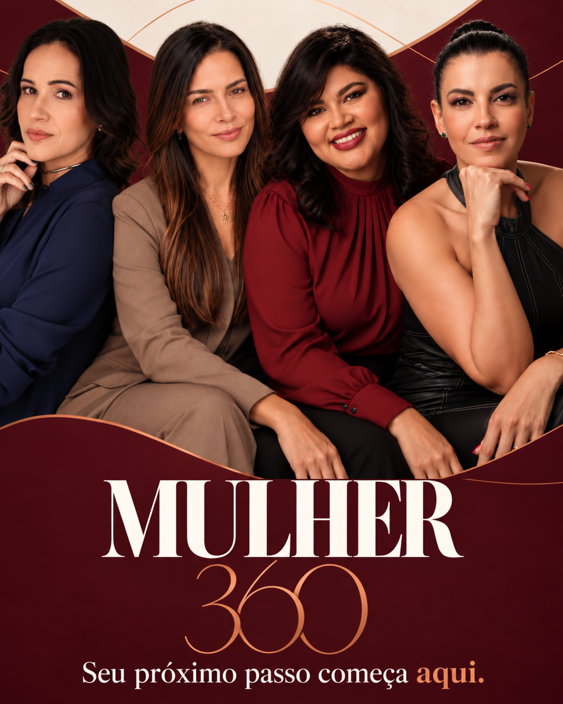 Capa oficial do Mulher 360 com Luizna, Carla, Sandra e Carol